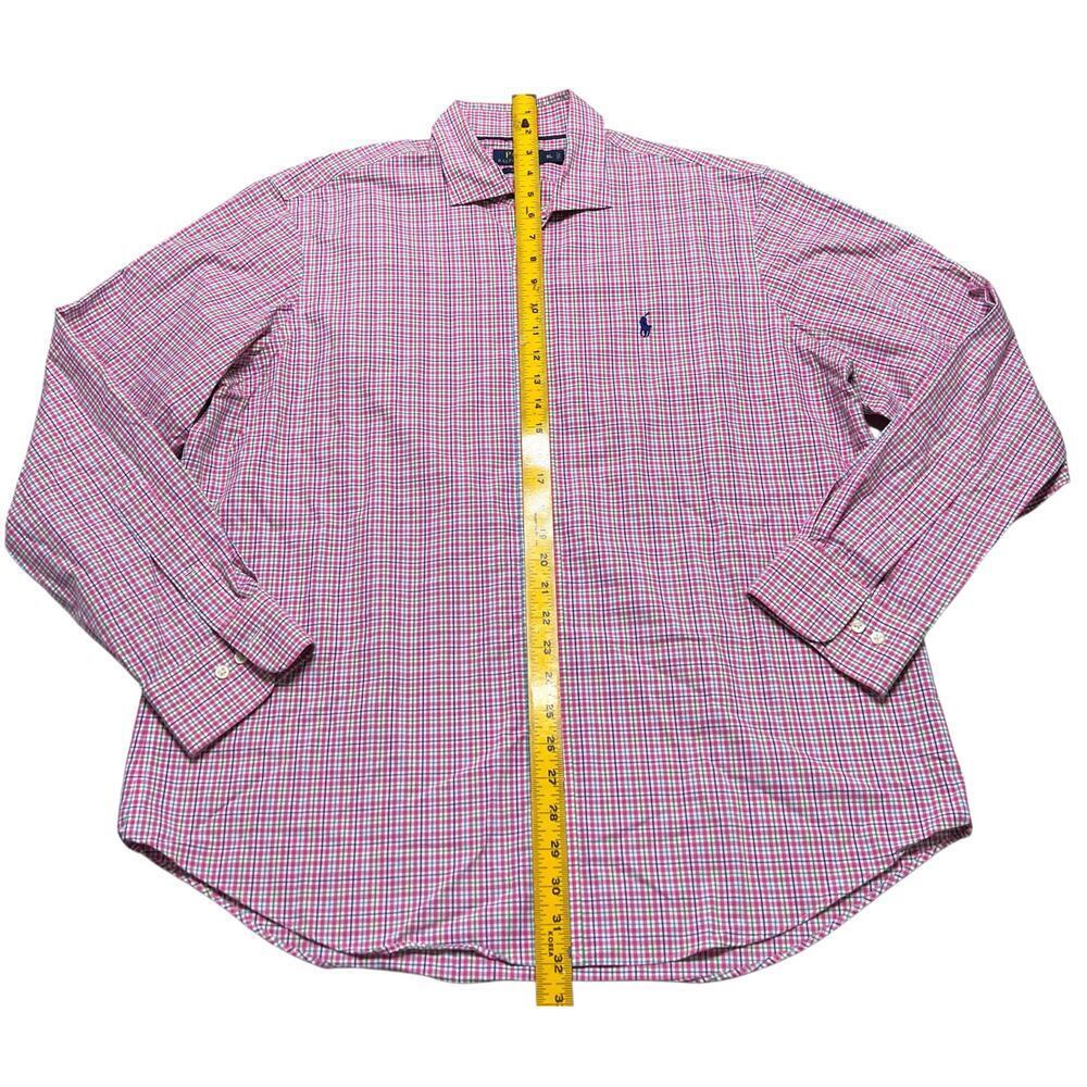 POLO Ralph Lauren Menβs Non-Iron Pink Plaid Long Sleeve Button Up Shirt - XL - Picture 6 of 7